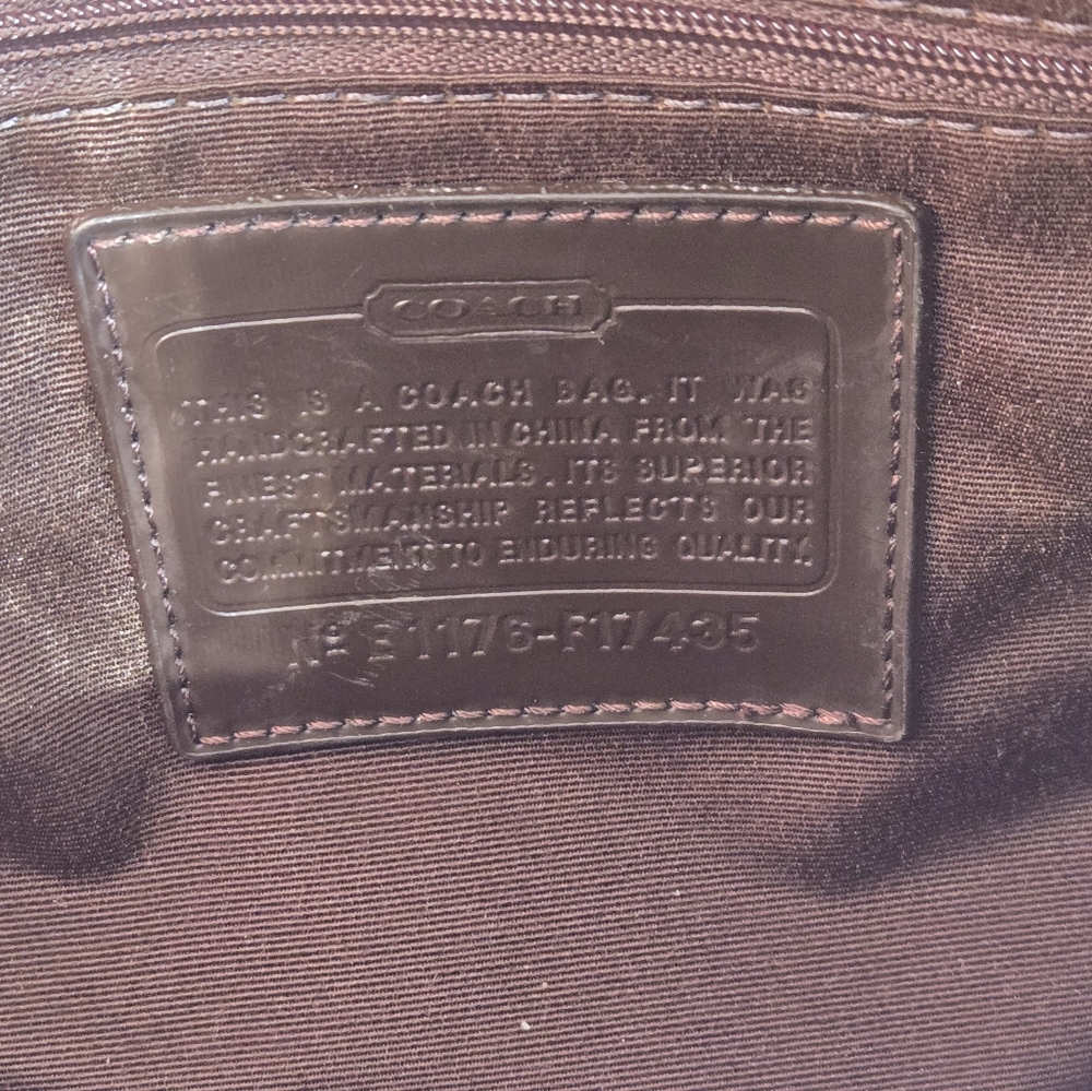 COACH NWT 2011 Signature Khaki And Brown Stripe File Bag - Picture 8 of 13